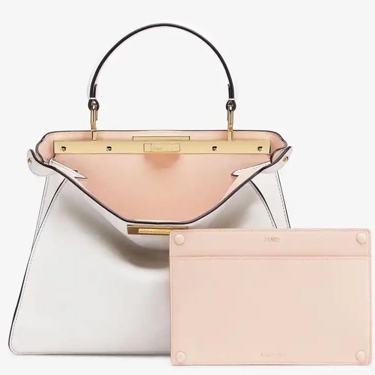 Cheap In Peekaboo Medium Bag Fendi Laether ISeeU White Nappa 0512